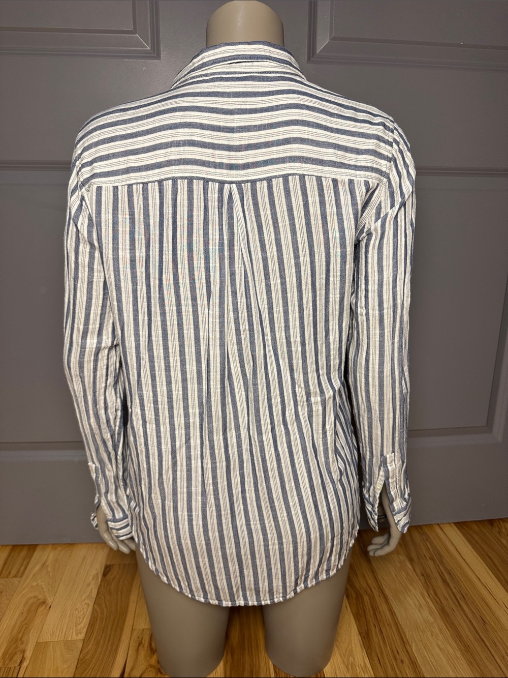 Lucky Brand Striped Button-Up Women’s Shirt in Blue and White - Picture 8 of 8
